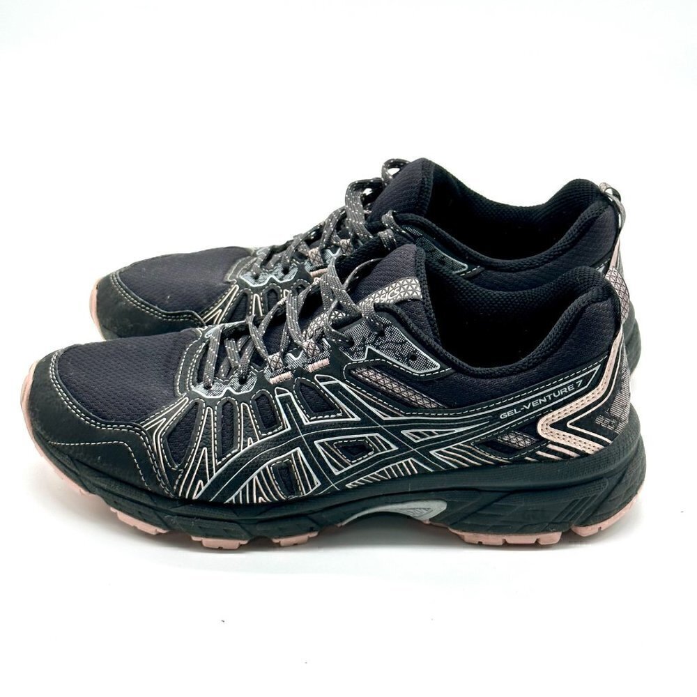 ASICS Gel Venture 7 Athletic Black/Pink Running Sneakers Women's Size 9.5
